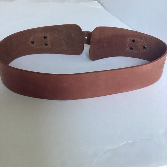 Linea Pelle Waist Belt Small Genuine Leather Horseshoe Buckle Brown - Picture 4 of 15